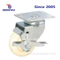 Medium Duty Fixed Caster with White Nylon Wheel